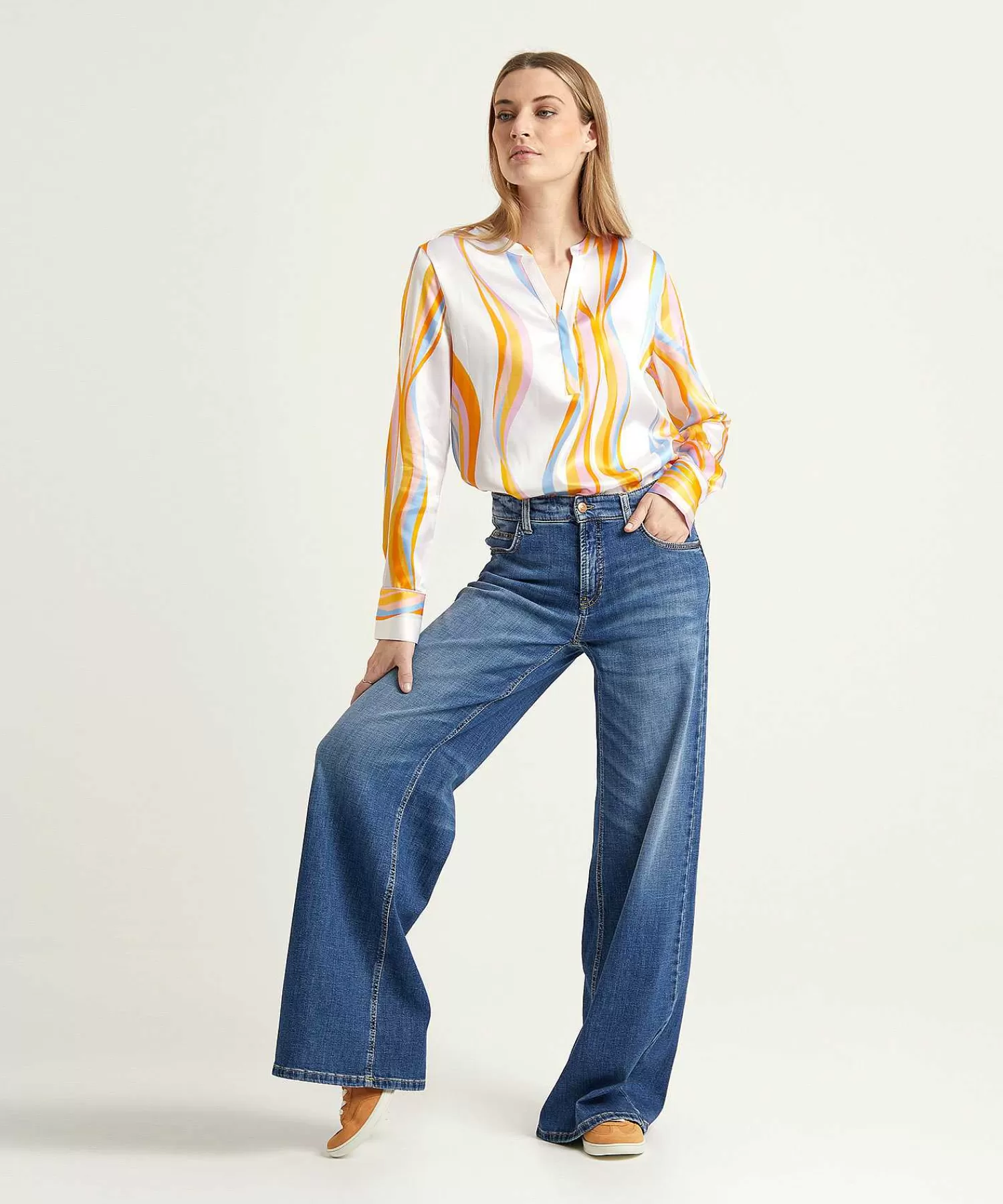 Herzen's Angelegenheit Blusa Angelegenheit De Herzen Con Estampado De Llamas De Seda Outlet