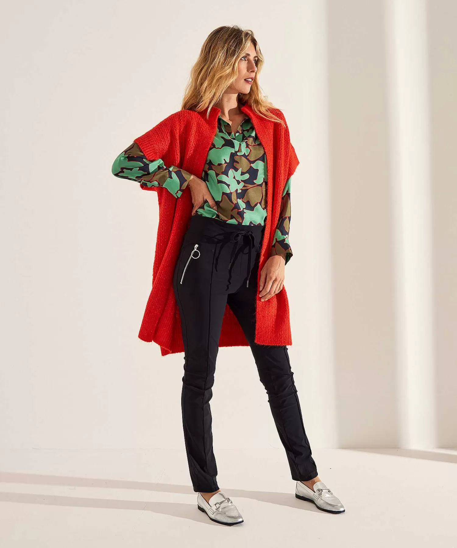 LaSalle Blusa Estampado Hojas Seda New York Store