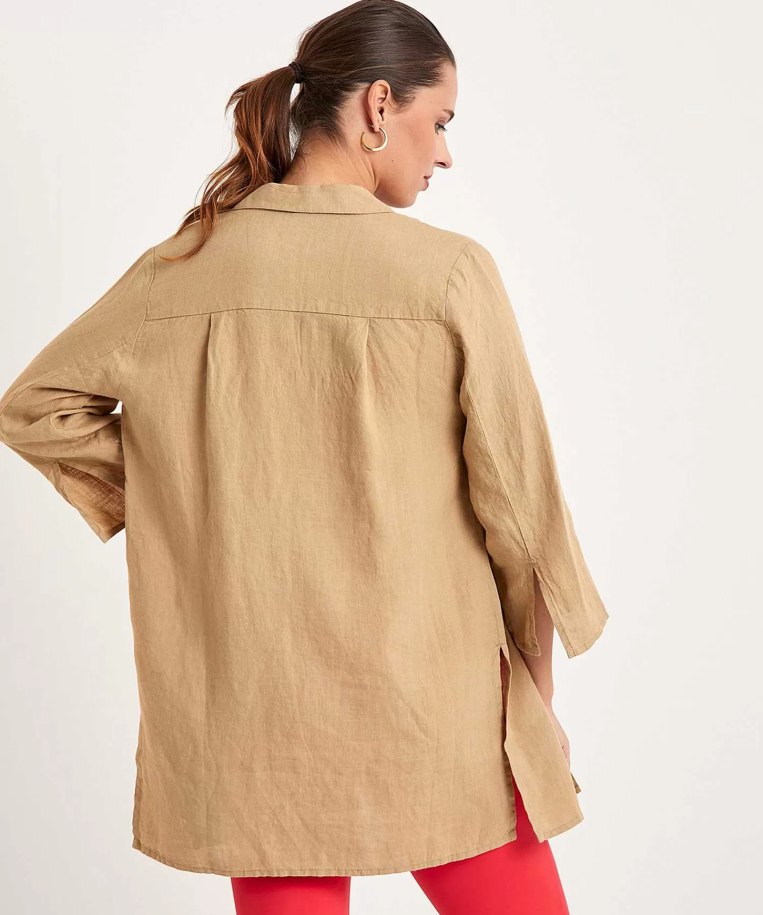 KYRA Blusa Tipo Tunica De Lino Liza Clearance