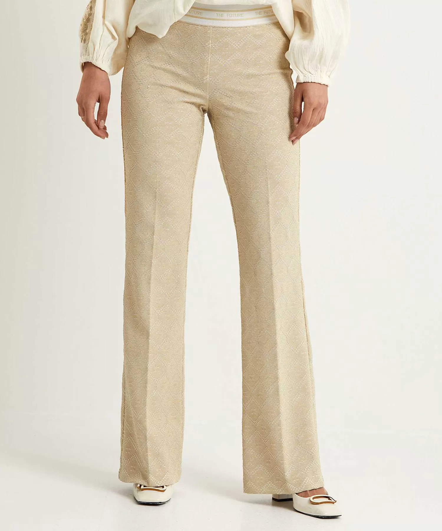 Cambio Pantalon Acampanado Encaje Lurex Francis Discount