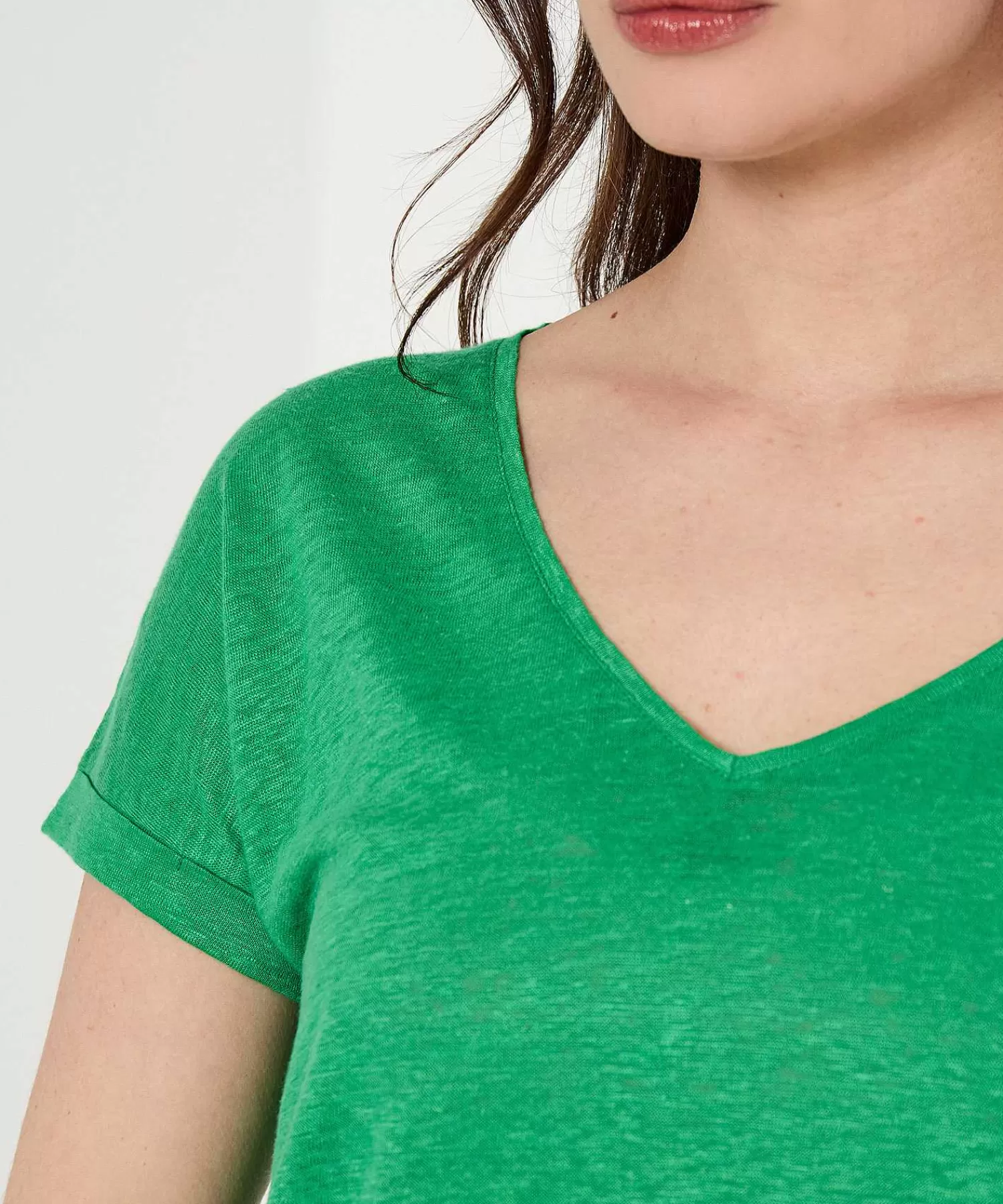 GIULIA E TU Camisa De Lino Con Cuello En V Shop