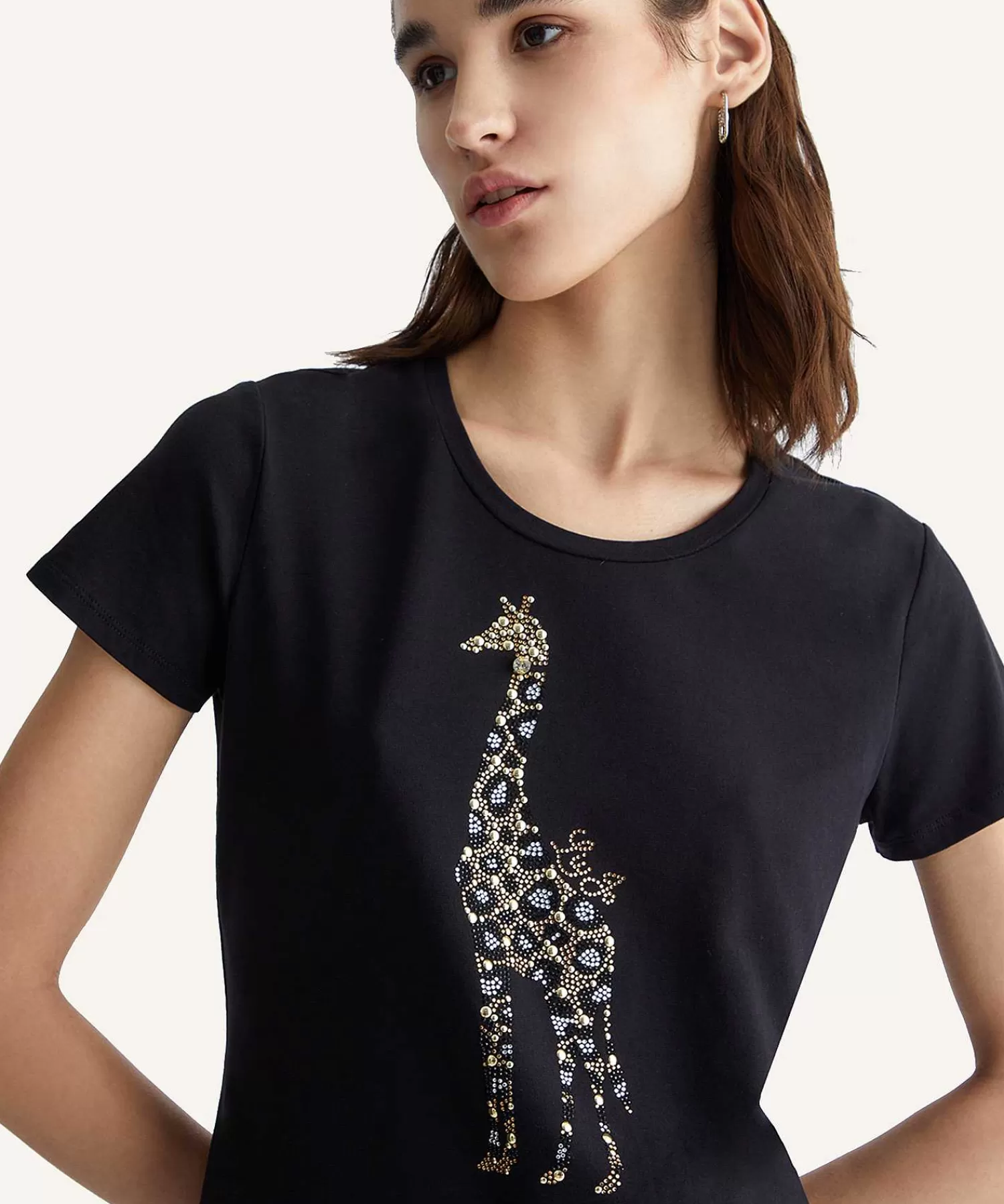 LIU JO Camiseta Jirafa Rhinestone Discount