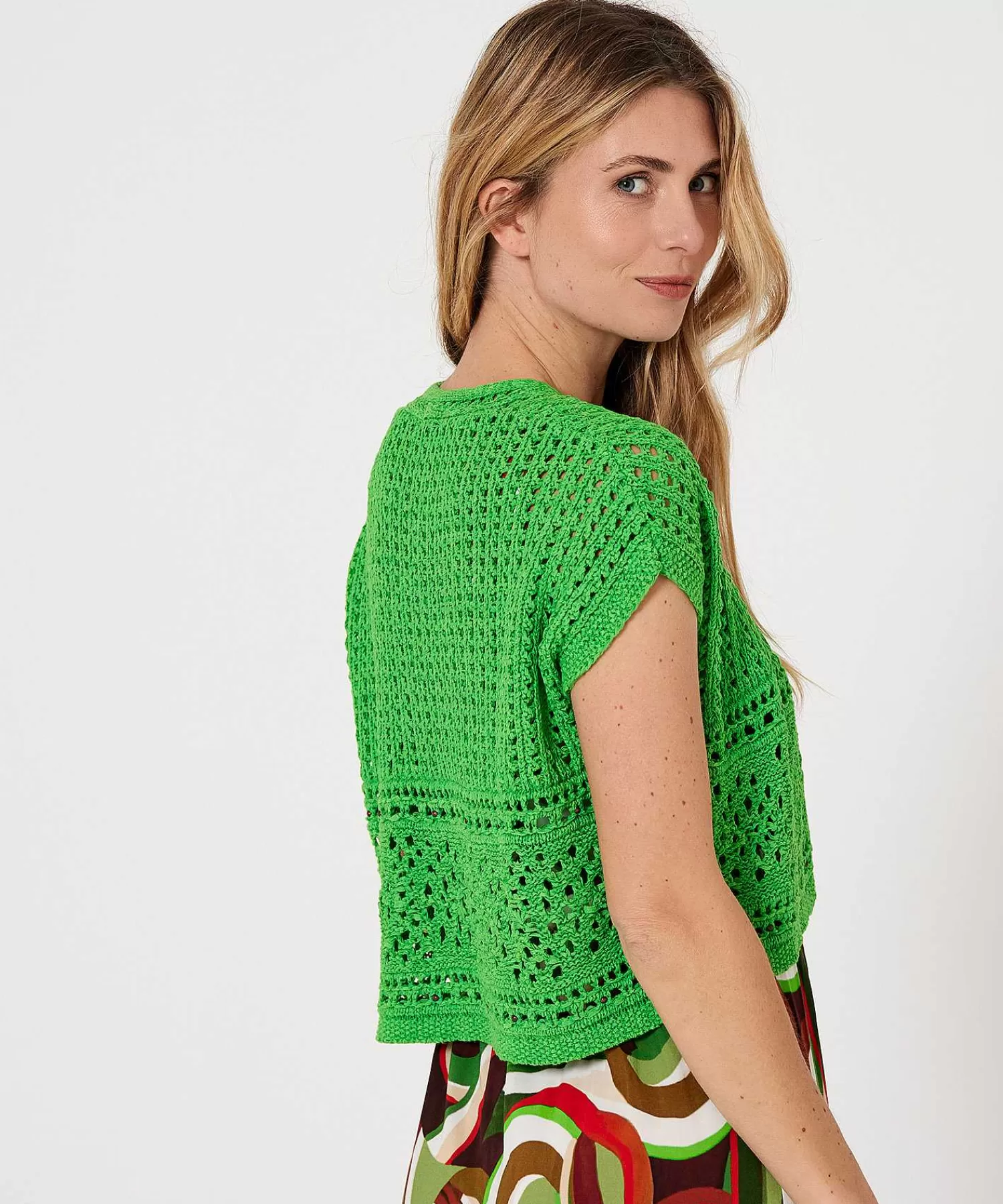 Caroline Biss Cardigan Corto Con Cuentas Caladas Store
