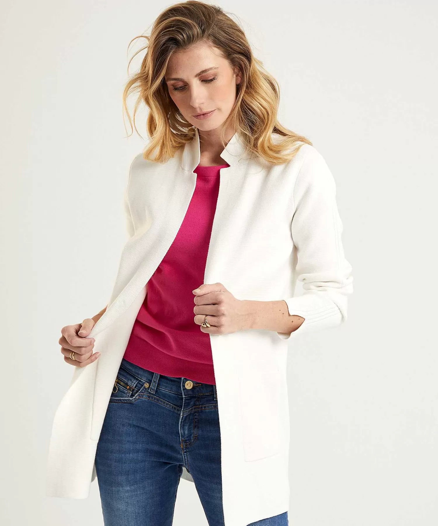* Chaleco Tipo Blazer De Longitud Media Puntaknit Clearance