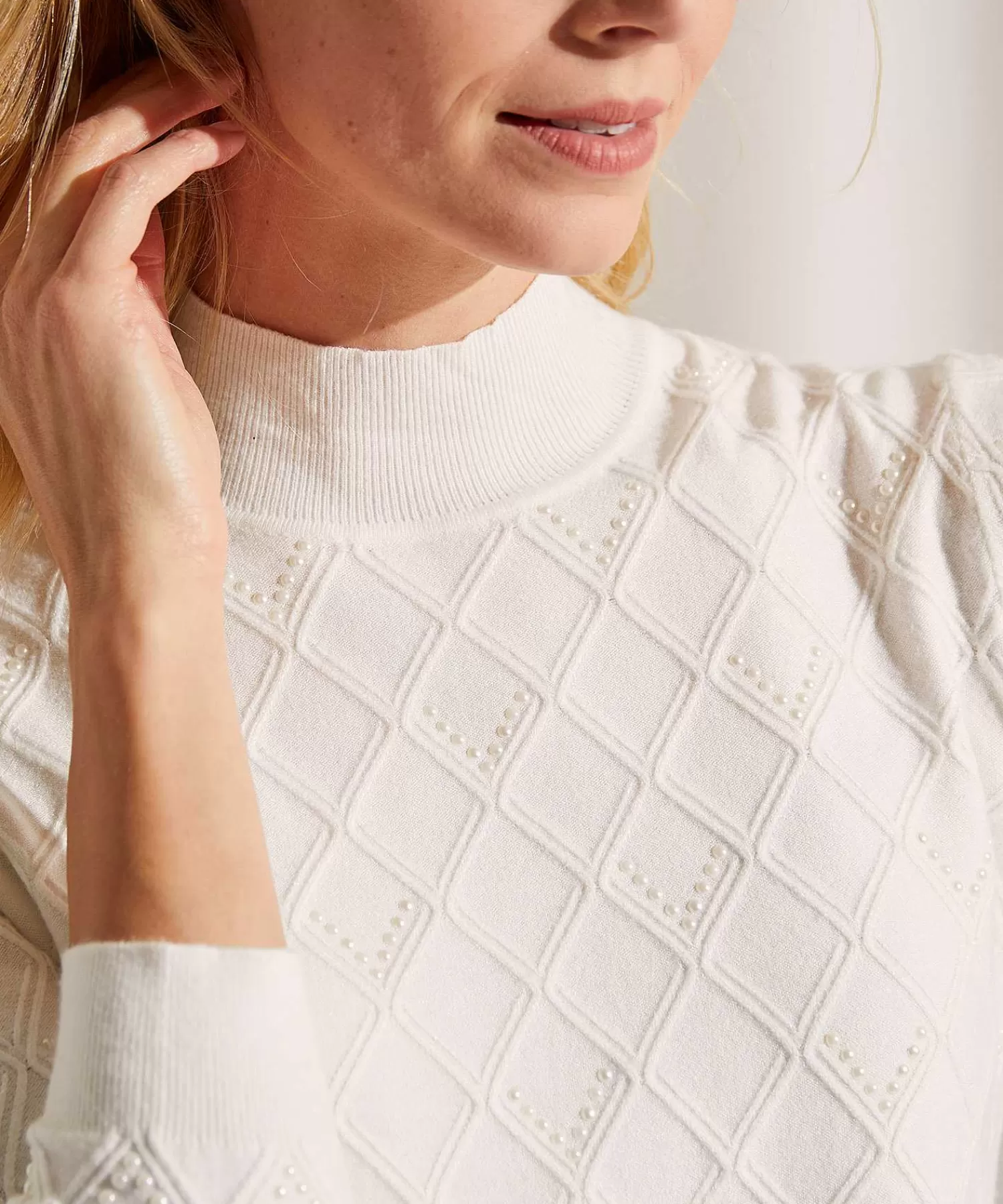 Leo & Ugo Jersey De Jacquard Con Perlas Sale