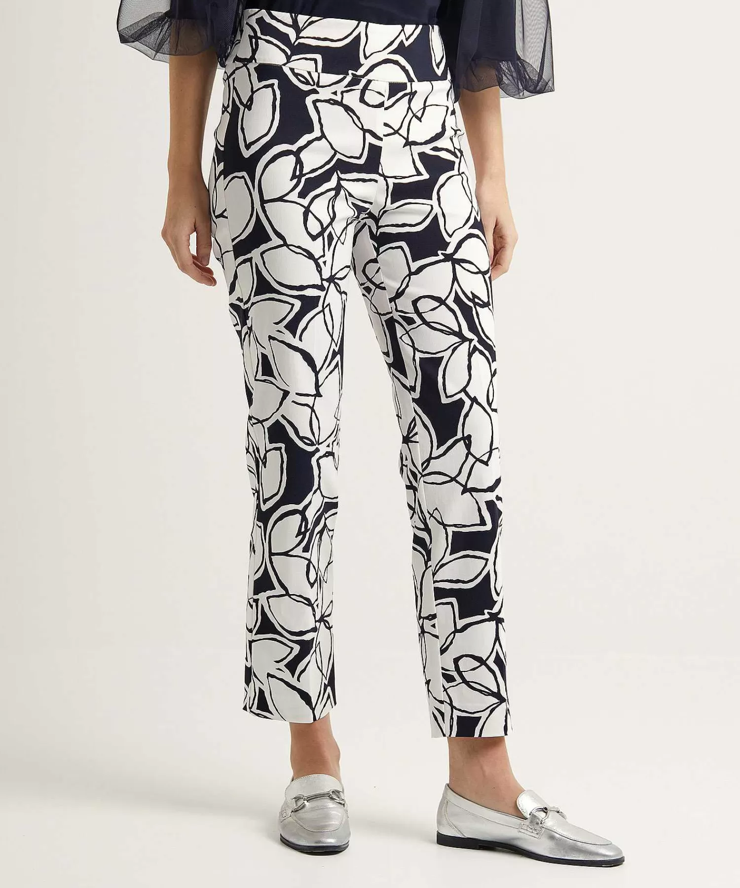Joseph Ribkoff Pantalones De Viscosa Pesada Con Estampado De Hojas Shop