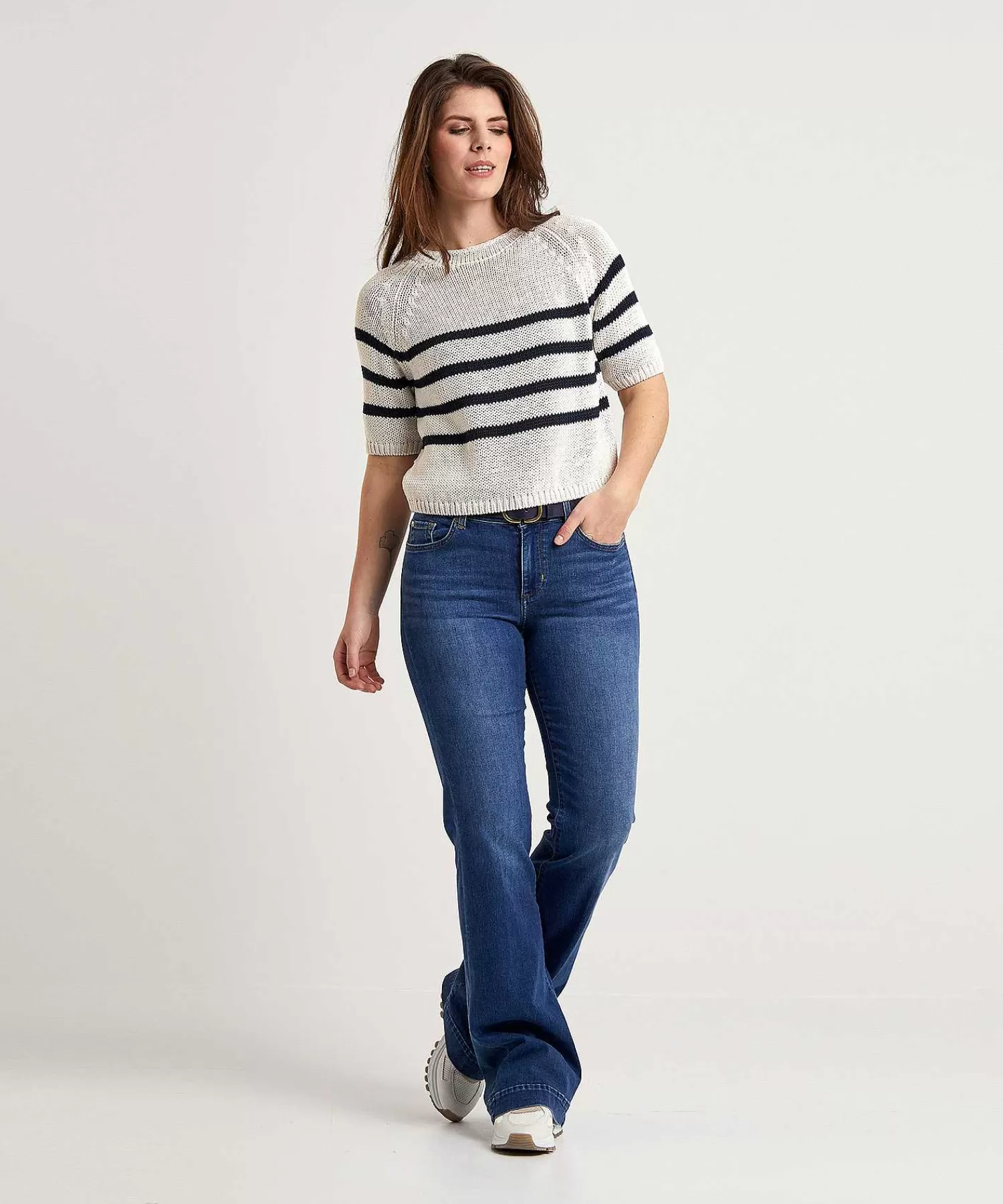 Luisa Cerano Jersey Manga Corta Y Rayas Discount