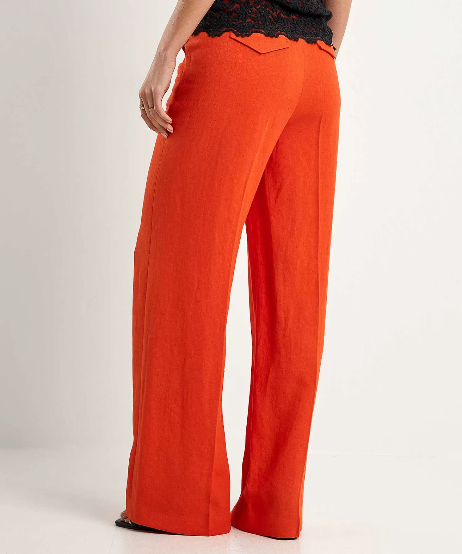 Luisa Cerano Pantalones Anchos De Mezcla De Lino Outlet