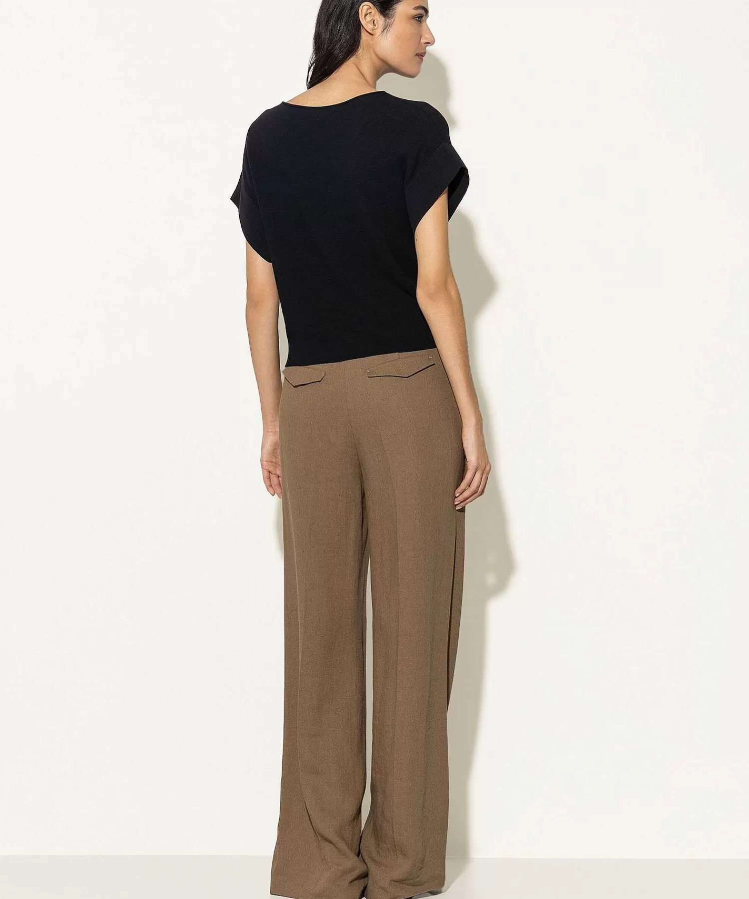 Luisa Cerano Pantalones Anchos De Mezcla De Lino Discount