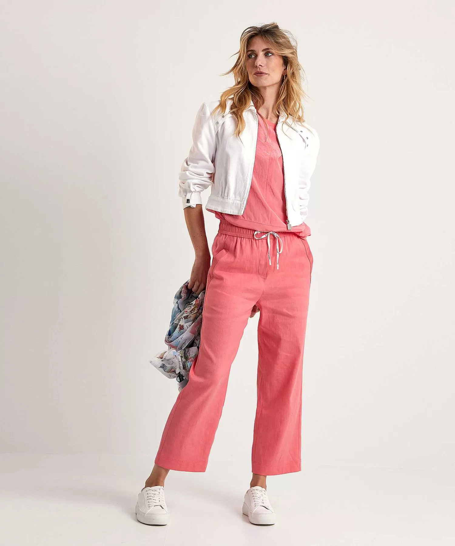 Marc Cain Sports Marc Cain Pantalon Deportivo Cropped Mezcla De Lino Wusu Sale