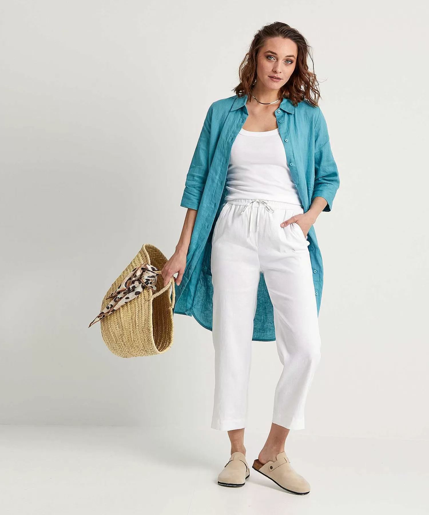 Marc Cain Sports Marc Cain Pantalon Deportivo Cropped Mezcla De Lino Wusu Fashion