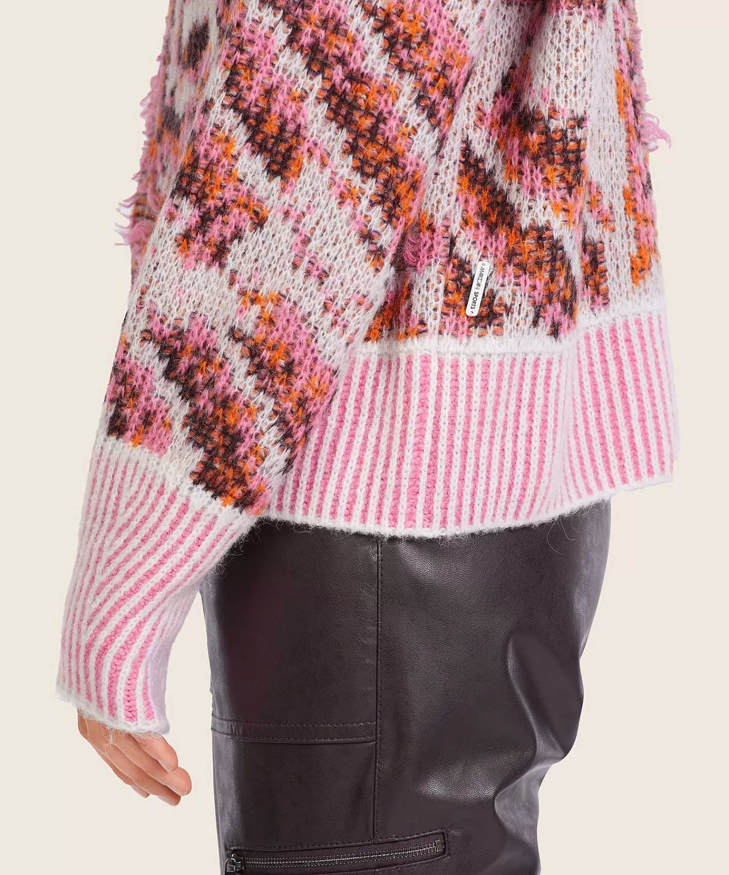 Marc Cain Sports Jacquard Cuello Alto Mezcla De Lana Discount