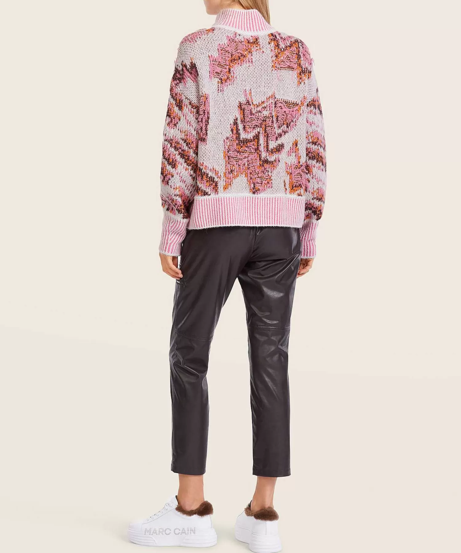 Marc Cain Sports Jacquard Cuello Alto Mezcla De Lana Discount