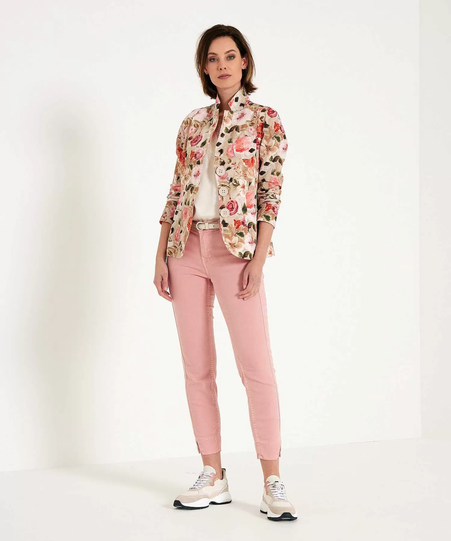 ML Collections Blazer Seersucker Estampado De Rosas Cheap