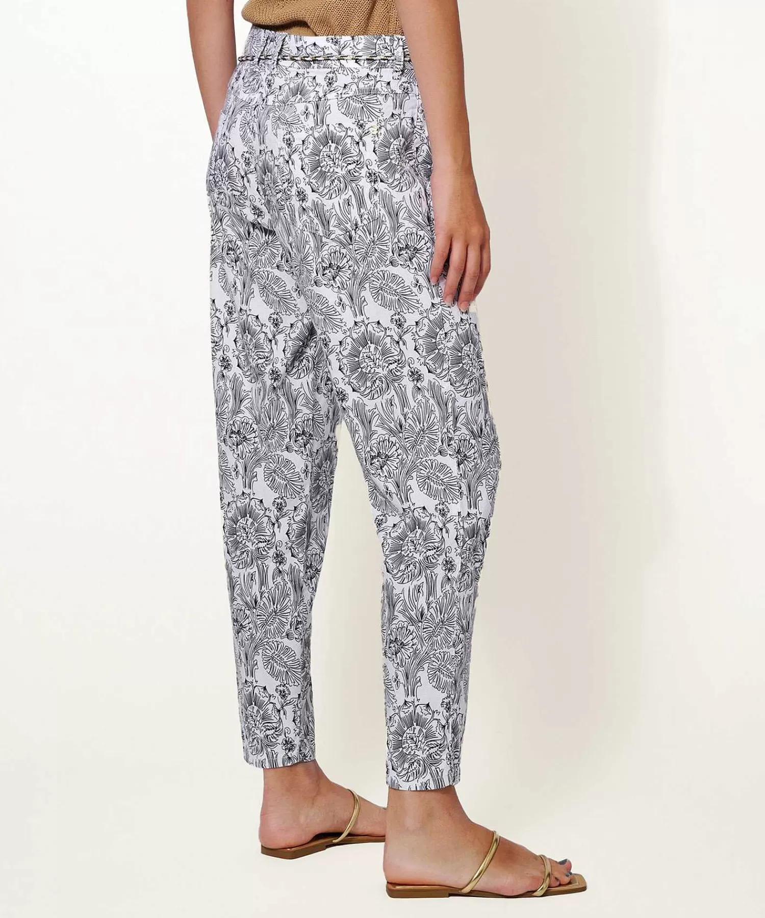 Rosner Pantalon Mezcla De Lino Flores Mayo Store