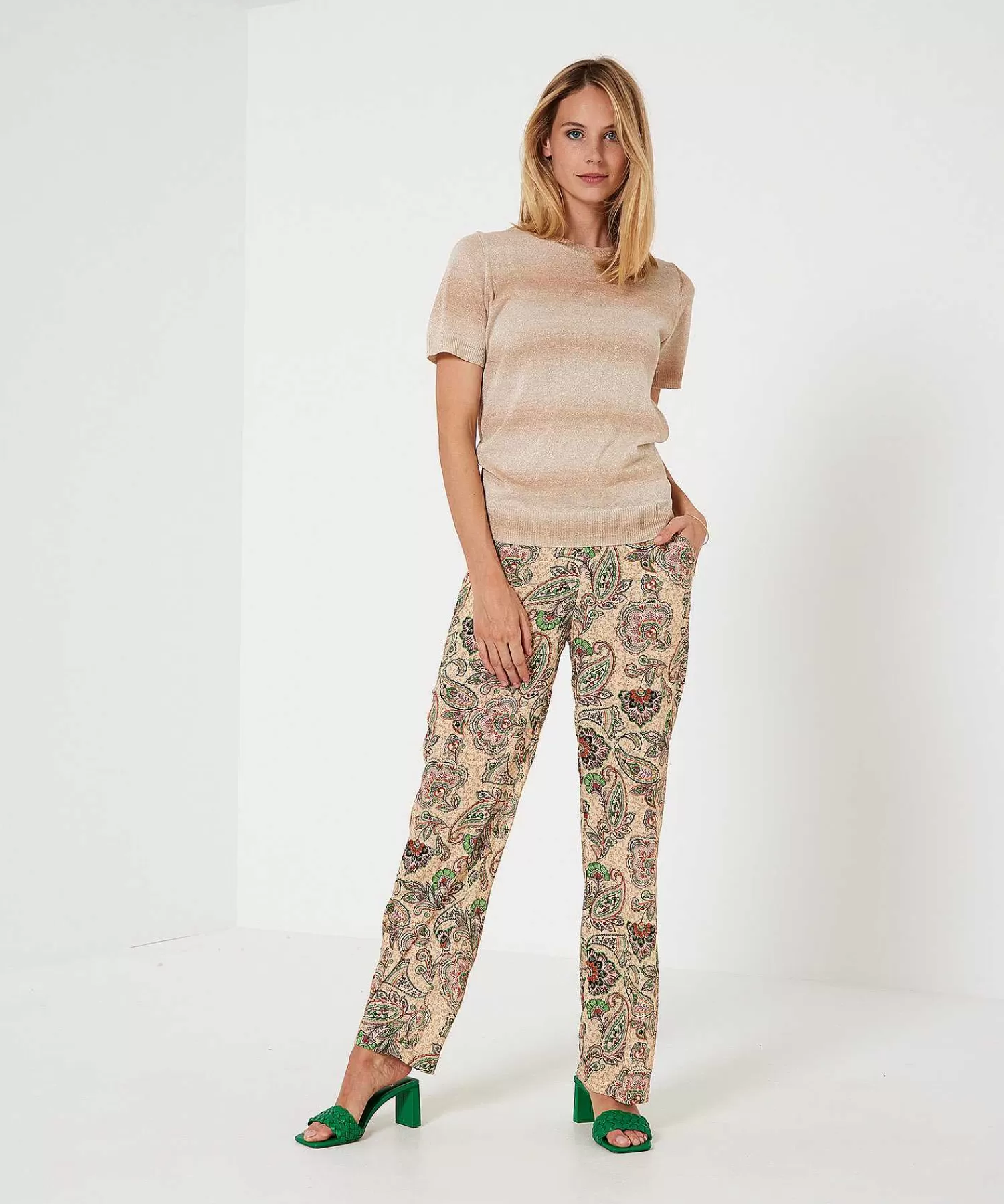 GIULIA E TU Pantalones Palazzo Flor Paisley Best Sale