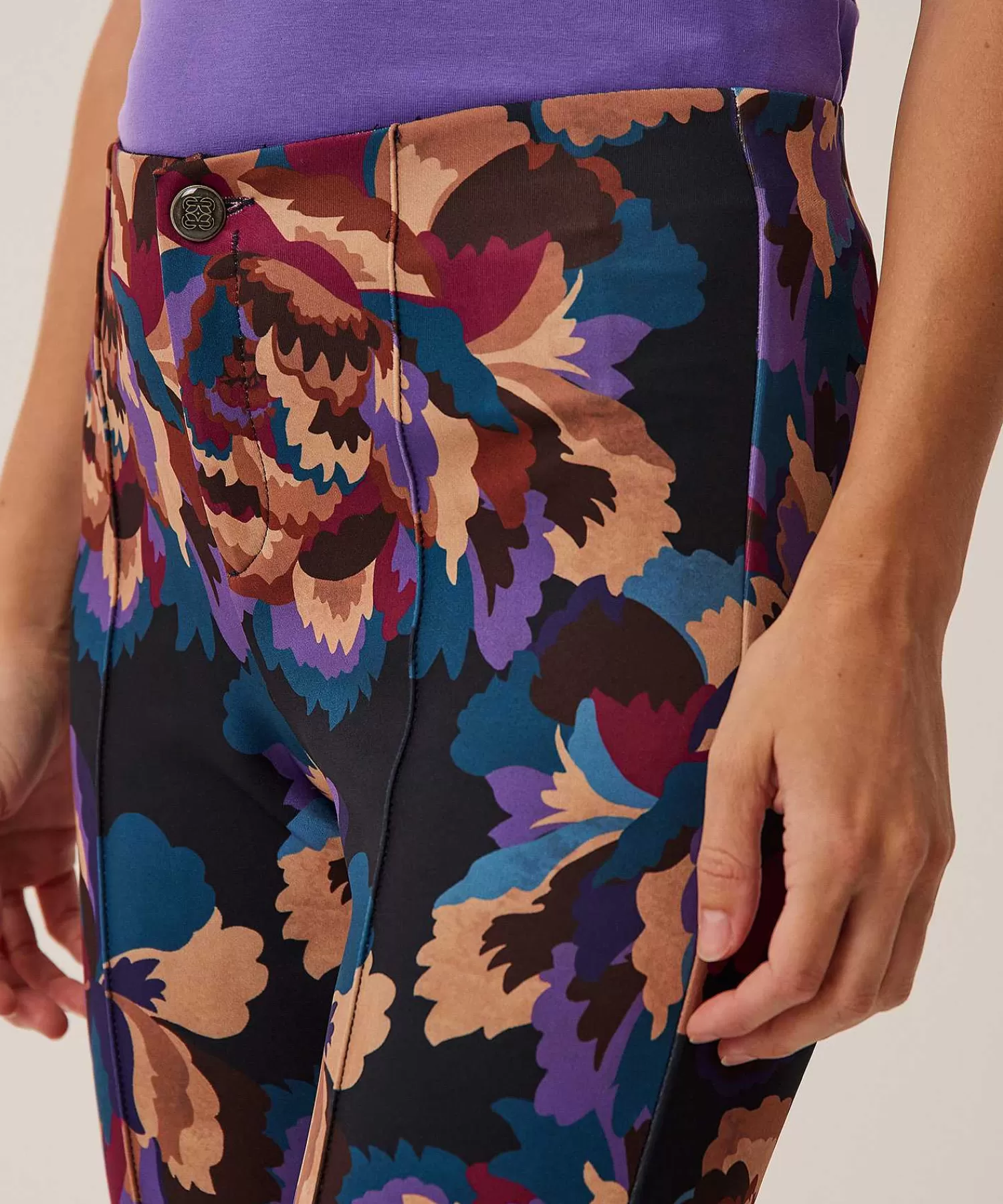 Rosner Pantalones Scuba Estampado De Flores Alisa Clearance