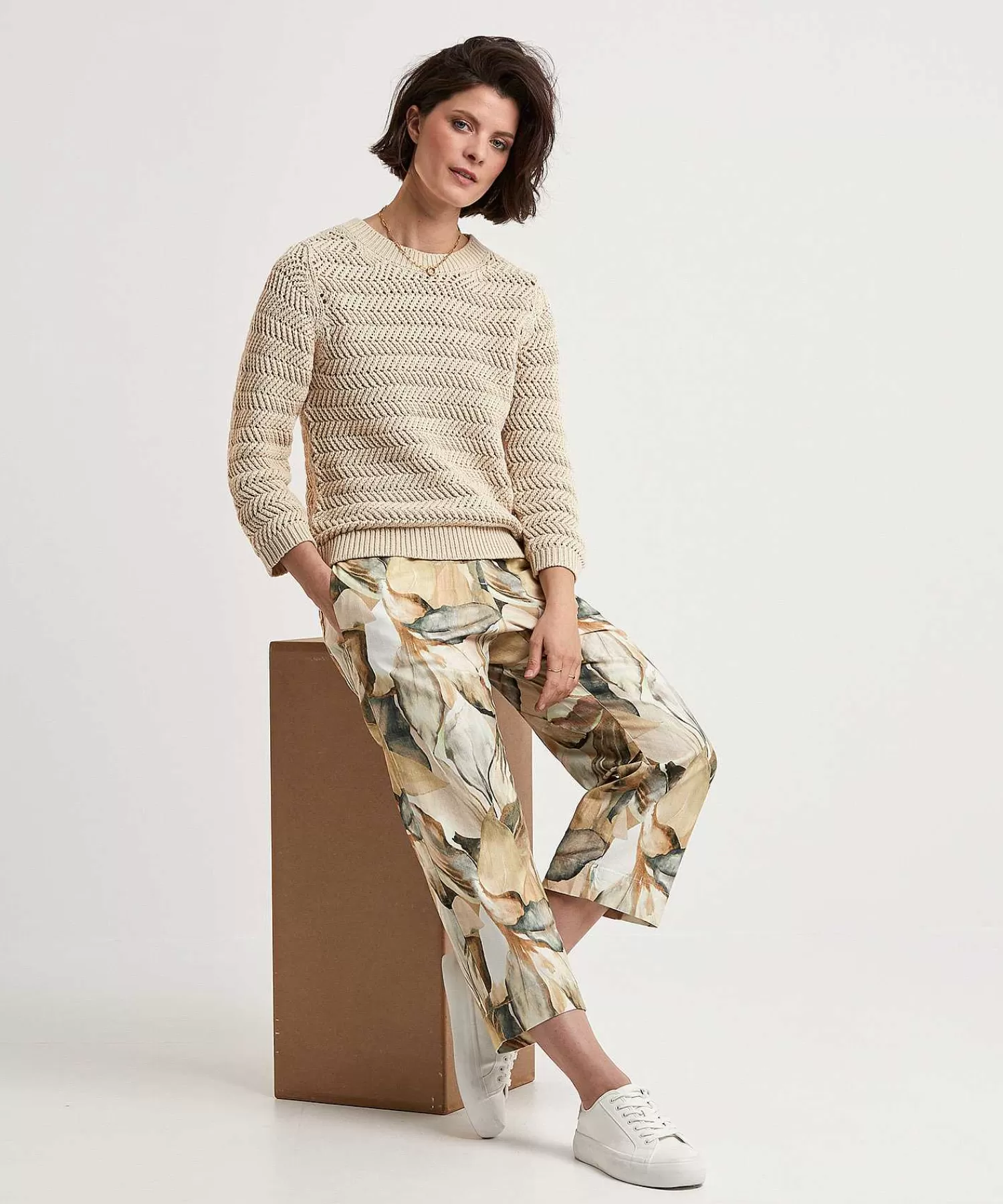 TONI Pantalones Capri Pierna Ancha Pia Con Estampado De Hojas Best