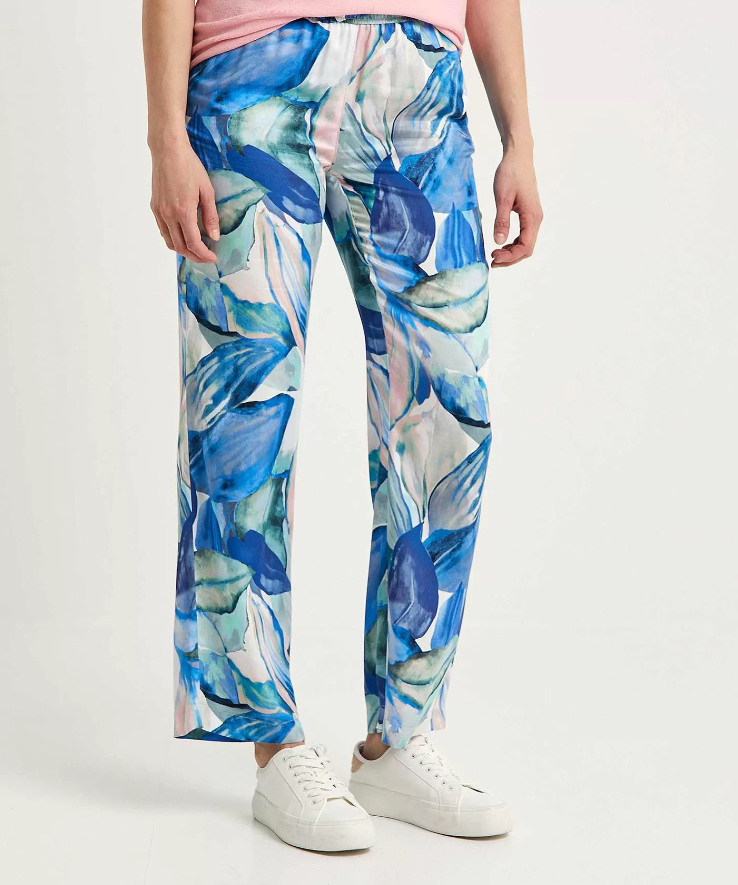 TONI Pantalon Palazzo Sedoso Hojas Verano Outlet