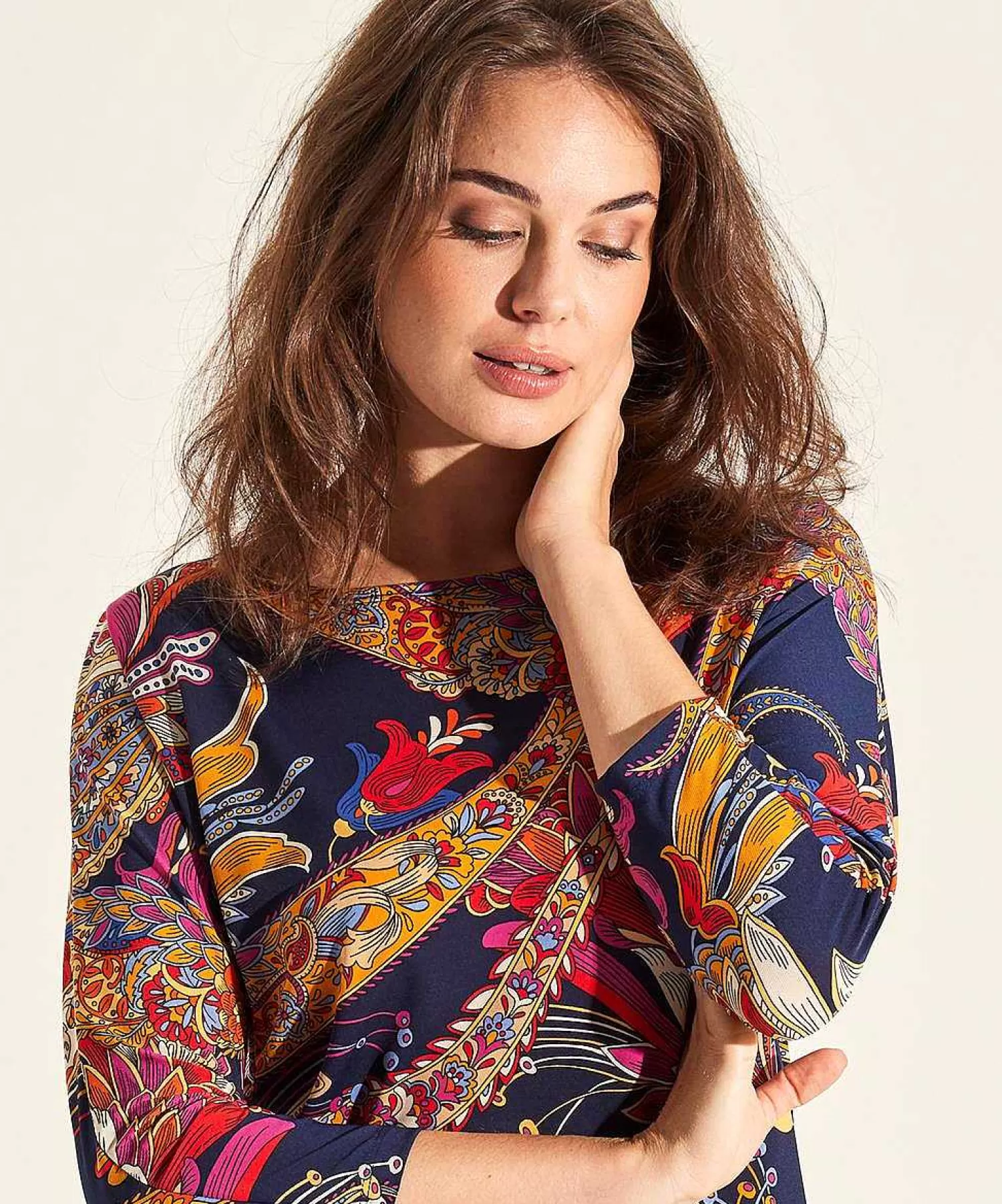 GIULIA E TU Top Ajustado Paisley Multicolor Online