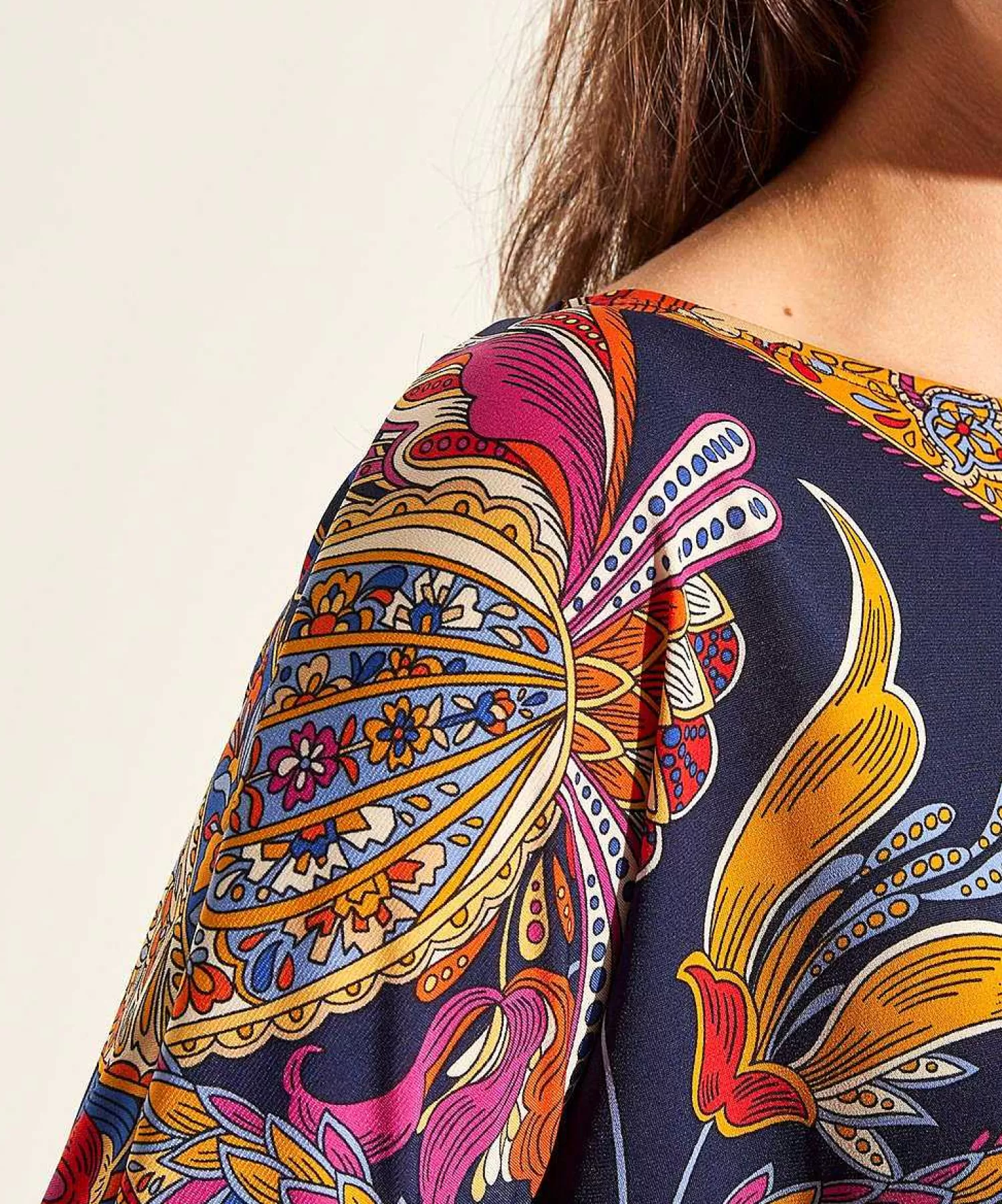 GIULIA E TU Top Ajustado Paisley Multicolor Online