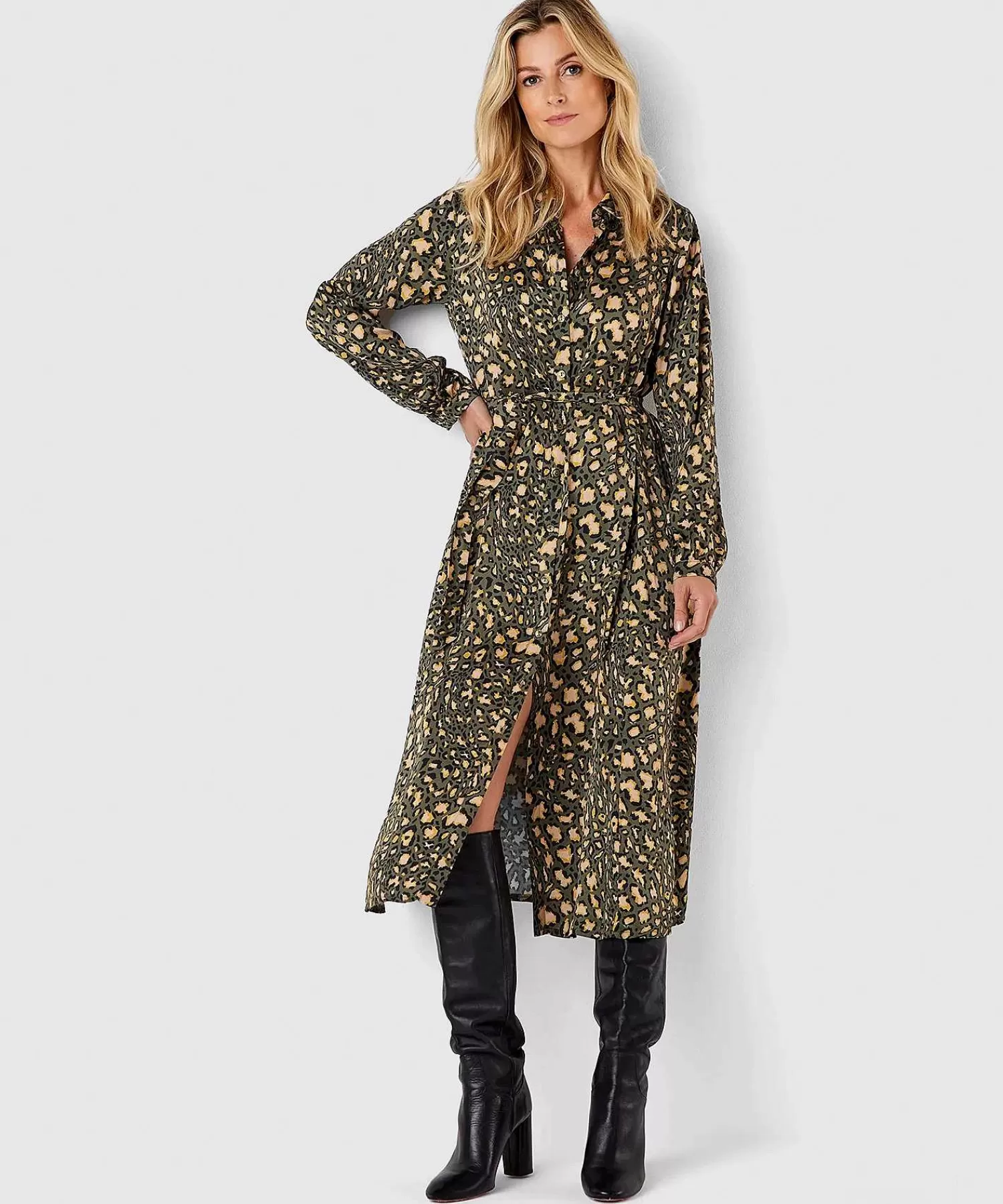 Summum Vestido Camisero Animal Print Shop
