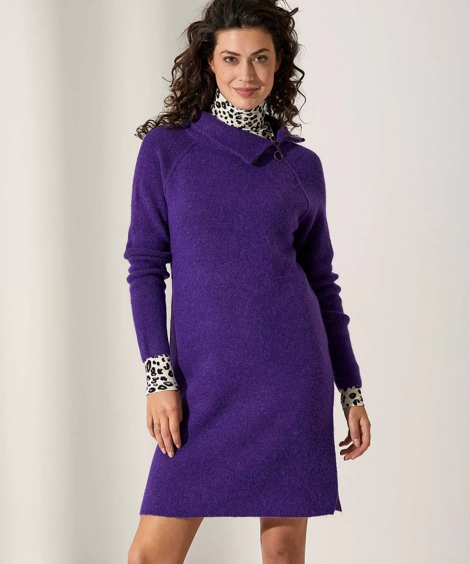 GIULIA E TU Vestido Mezcla Lana Cremallera Store