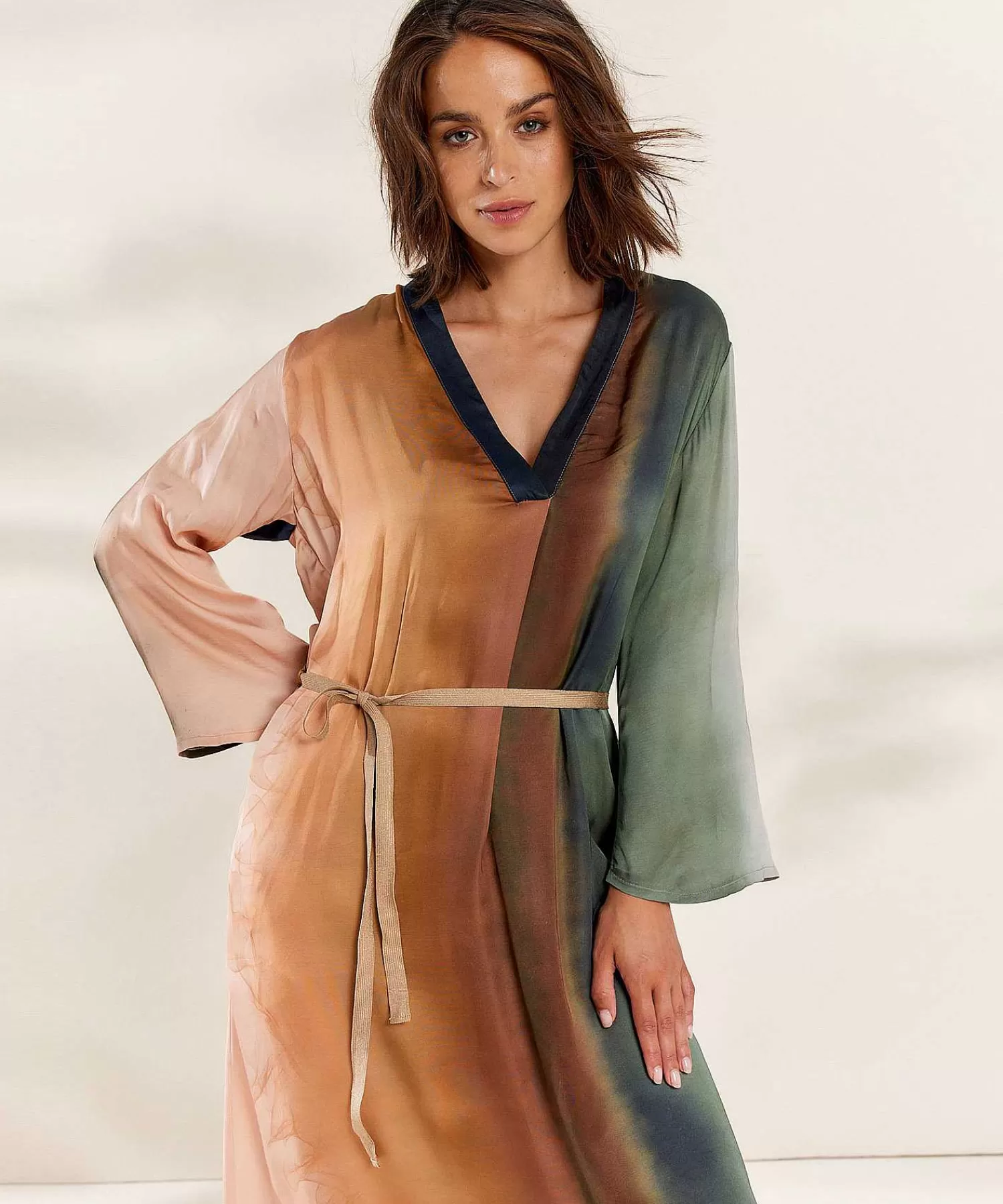 Summum Vestido Sedoso Estampado Descolorido Sale