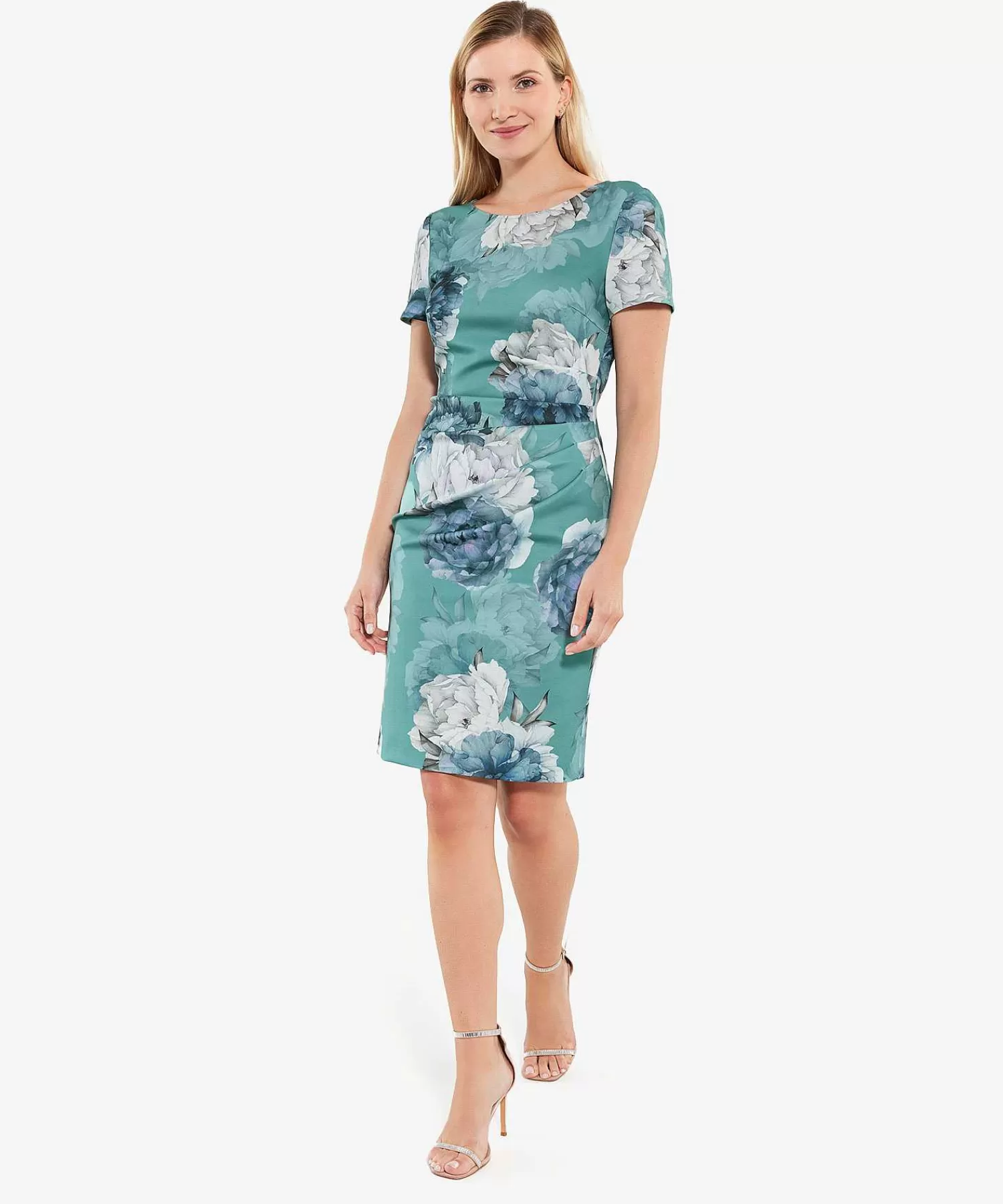 Swing Vestido Tubo Con Vuelo Y Plisado De Flores Hot